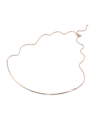 Collana girocollo della collezione Burato Linee ed Archi da donna in oro rosa 18kt con semicerchio rigido al centro BO021