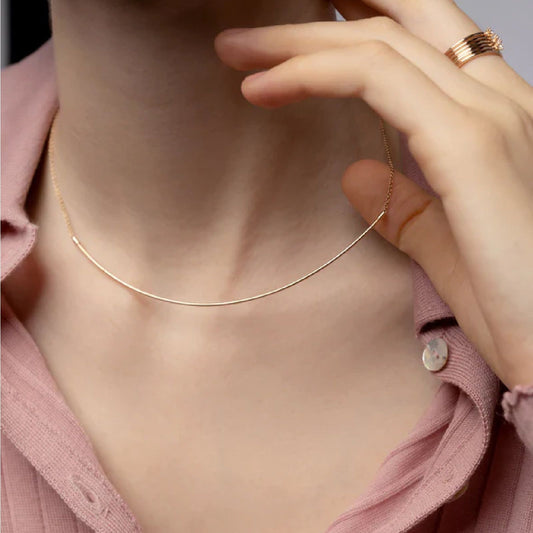Collana donna Burato Linee ed Archi oro rosa semicerchio rigido BO021-2
