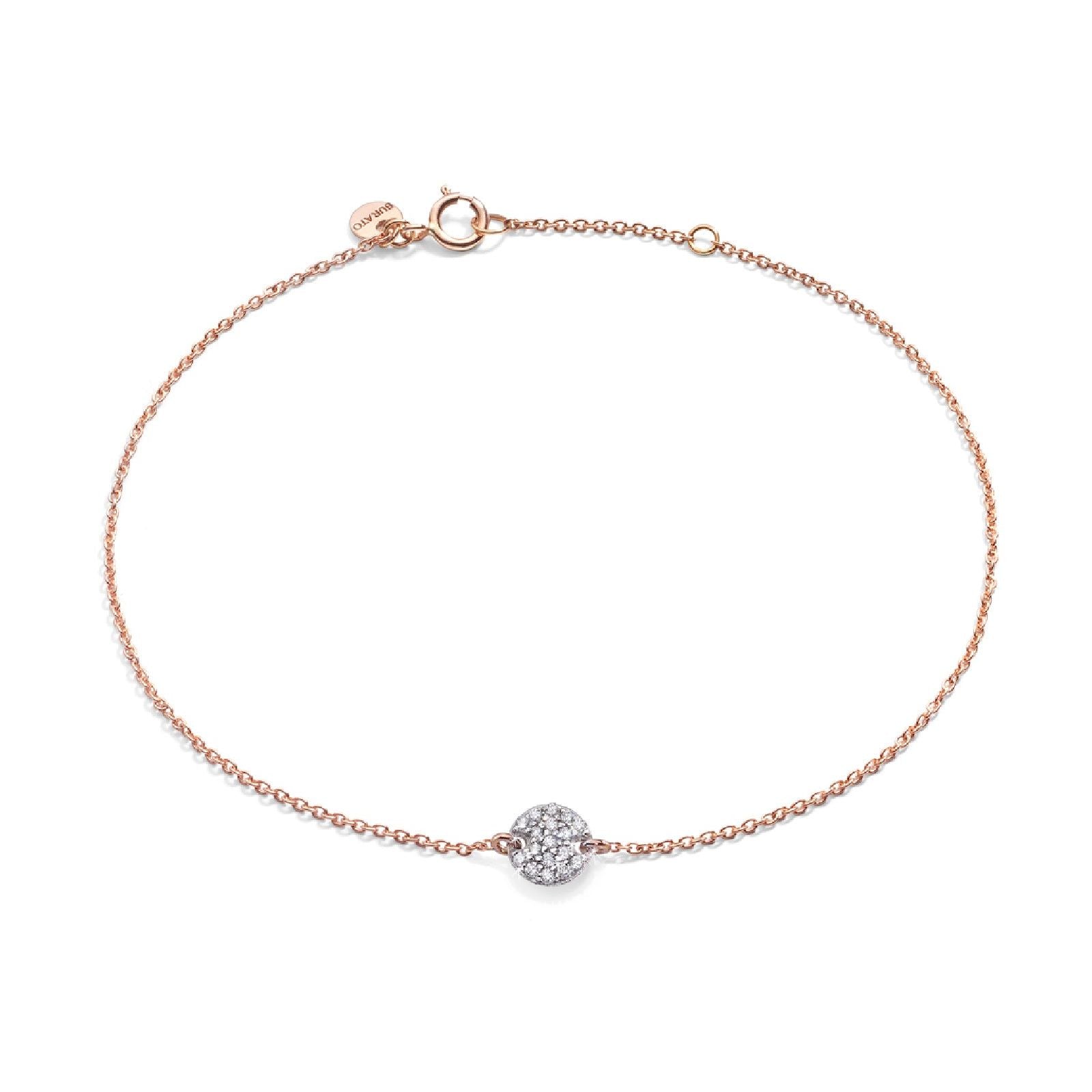 Bracciale Burato Paillettes donna oro rosa con elemento in diamanti 0,09ct BO137-1