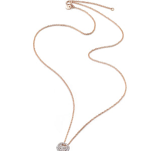 Collana girocollo Burato Paillettes da donna in oro rosa 18kt con ciondolo 8 mm e pavé di diamanti 0,18ct BO153