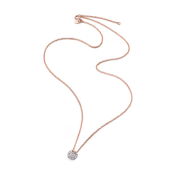 Collana donna Burato Paillettes oro rosa ciondolo 6mm diamanti 0,09ct BO156