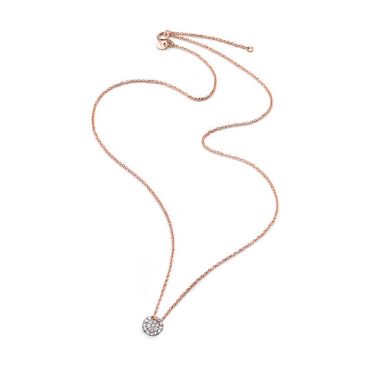 Collana donna Burato Paillettes oro rosa ciondolo 6mm diamanti 0,09ct BO156
