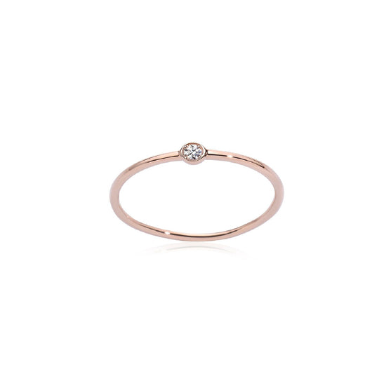 Anello solitario Burato Solitaire donna in oro rosa e diamante 0,03ct cipollina BP940-1
