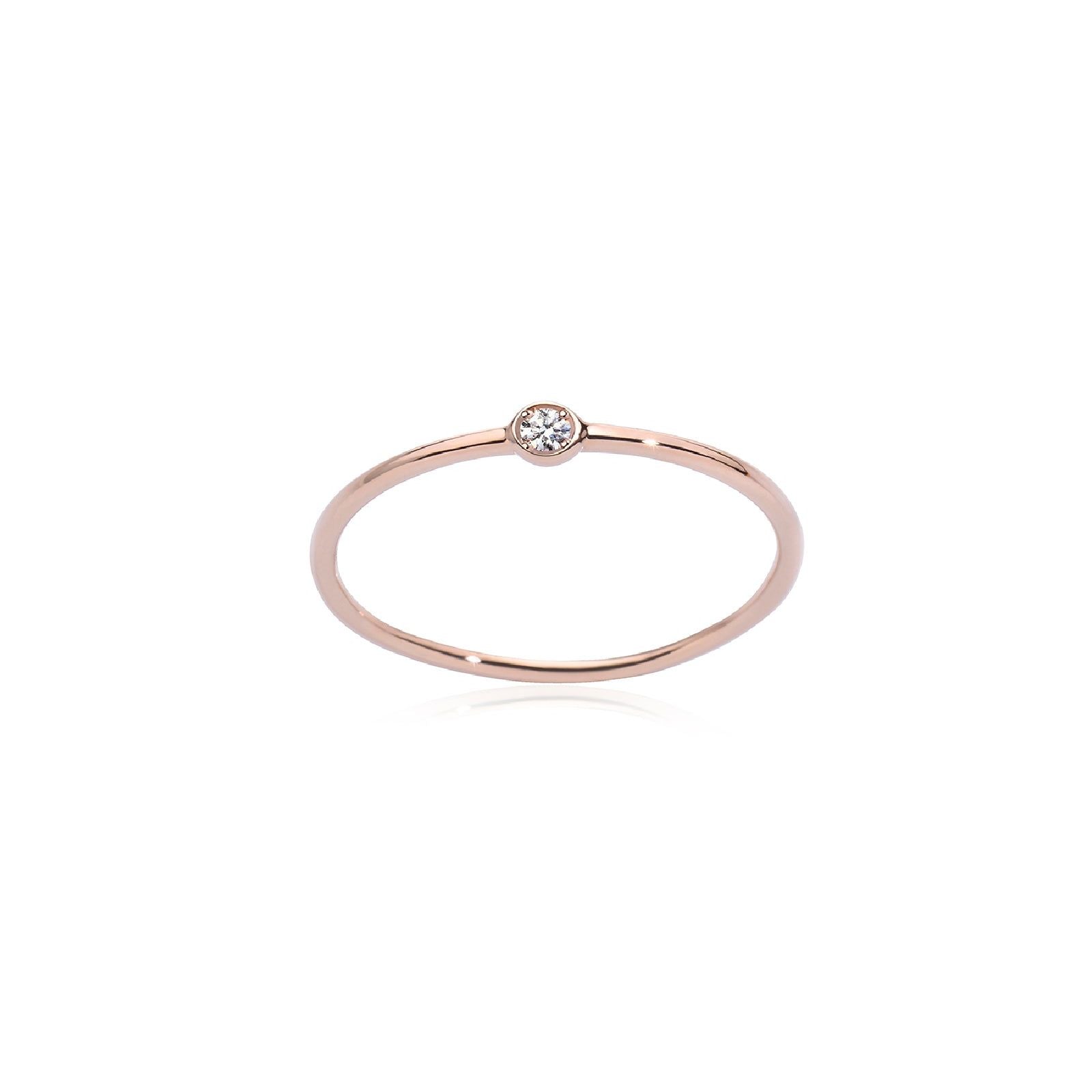 Anello solitario Burato Solitaire donna in oro rosa e diamante 0,03ct cipollina BP940-1