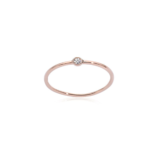 Anello solitario Burato Solitaire donna in oro rosa e diamante 0,03ct cipollina BP940-1