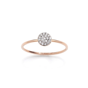 Anello Burato Paillettes donna in oro rosa e diamanti 0,10ct su base tonda BQ939-1