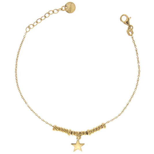 Bracciale donna Rue Des Mille I Sogni Desideri argento dorato con stella pendente BR-002-1SOG-STE-AU-1