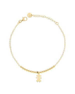 Bracciale con pendente da donna Rue Des Mille I Sogni Son Desideri in argento 925 dorato con ciondolo a forma di bimba BR-1SOGG.PL.BIMBA.AU