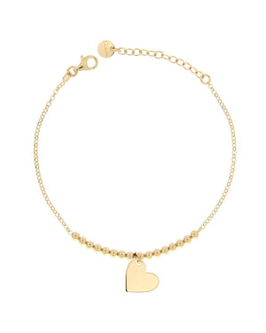 Bracciale con pendente da donna Rue Des Mille I Sogni Son Desideri in argento 925 dorato con ciondolo a forma di cuore BR-1SOGG.PL.CUO.AU