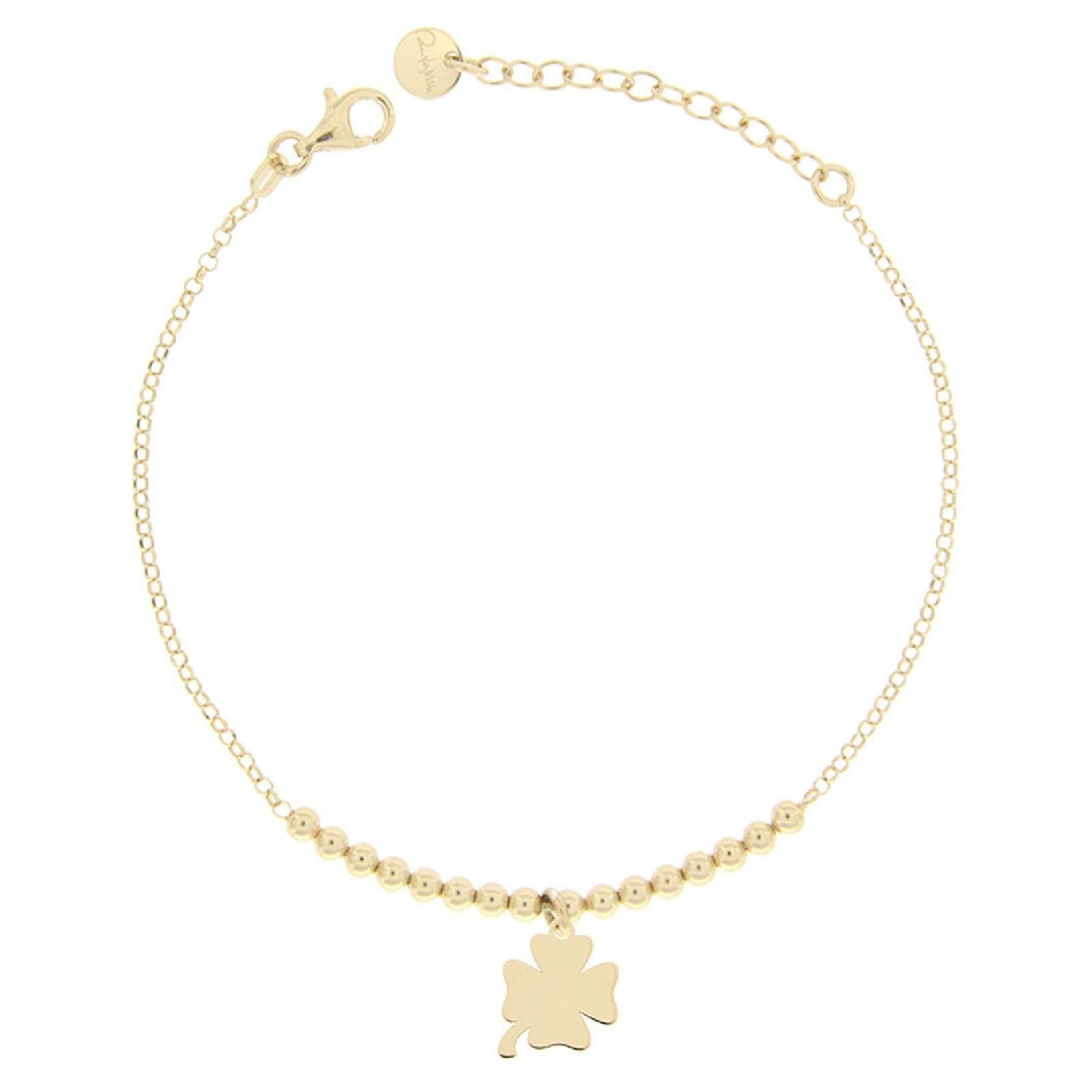 Bracciale donna Rue Des Mille I Sogni Son Desideri argento dorato quadrifoglio BR-1SOGG-PL-QUAD-AU-1