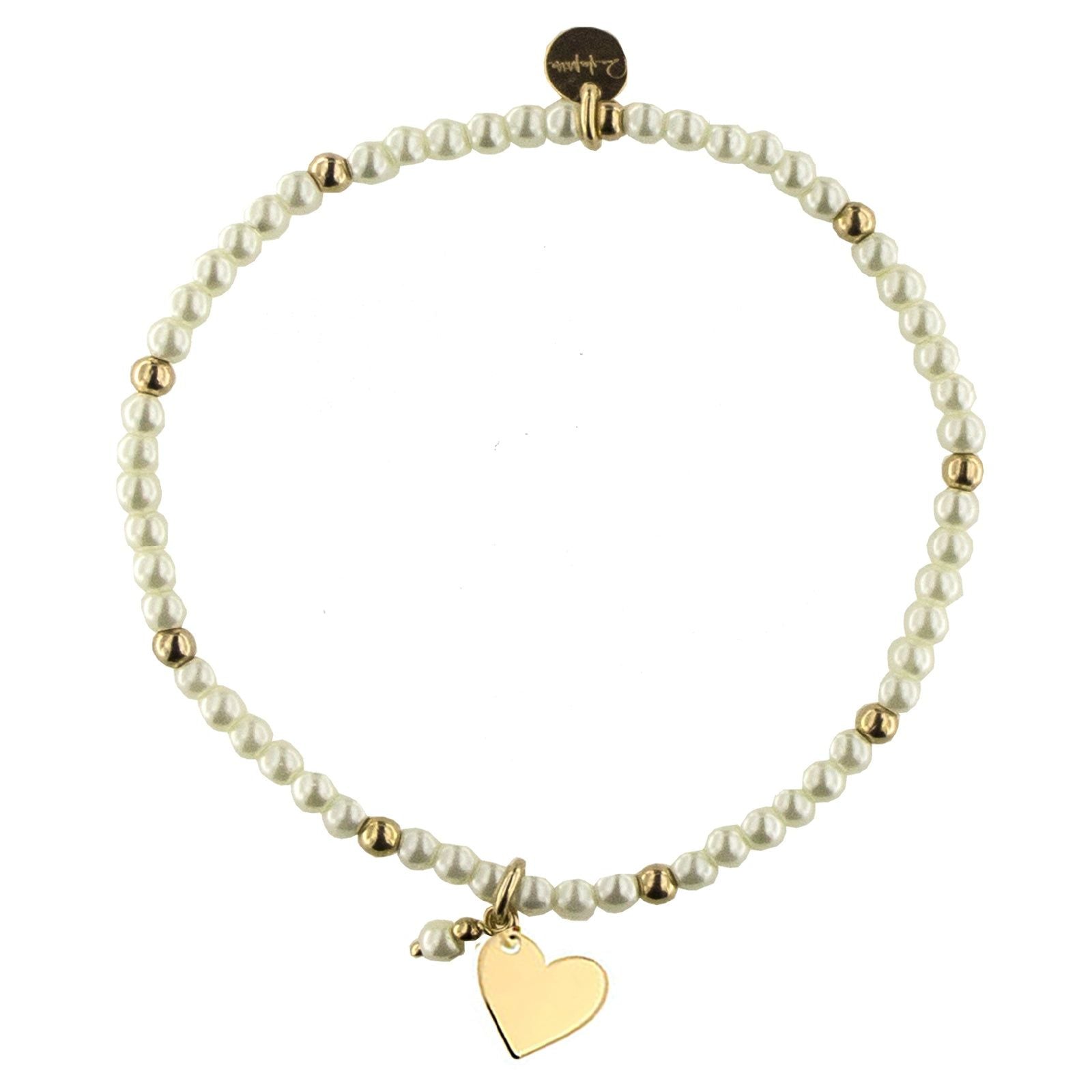 Bracciale elastico donna Rue Des Mille Sogni Desideri perle e cuore in argento BR-SOGPE-CUO-AU-1
