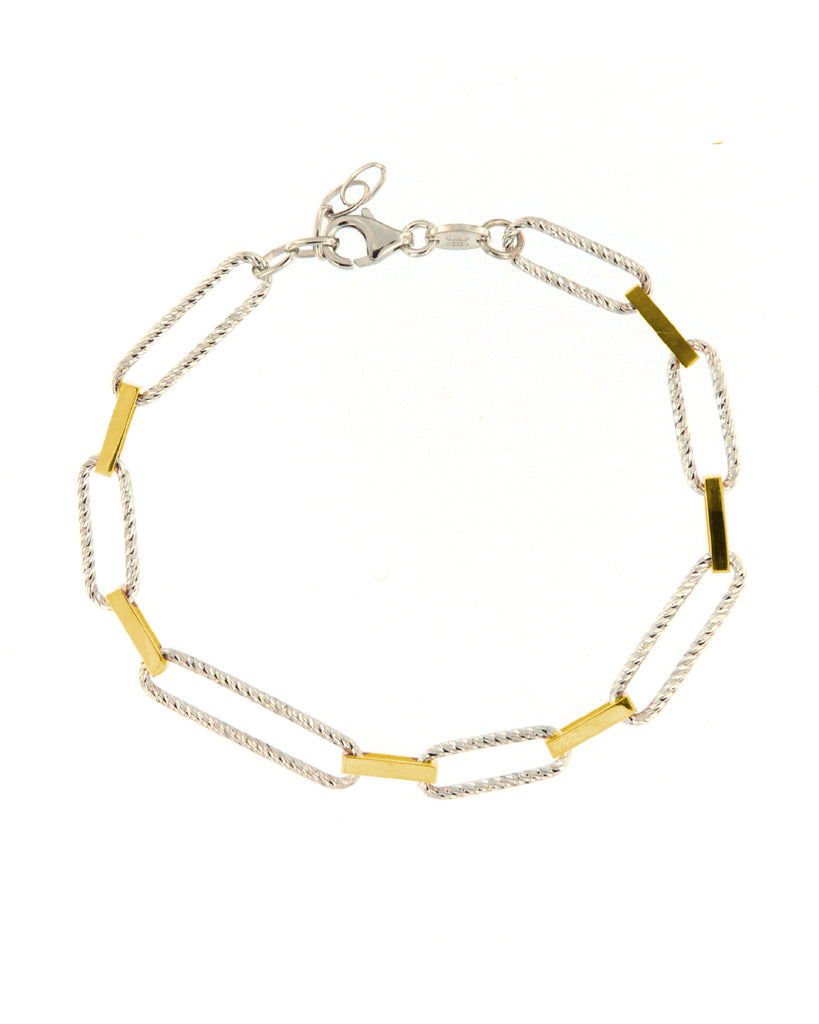 Bracciale catena Fraboso Gioielli da donna in argento 925 e galvanica oro giallo BR03708BP