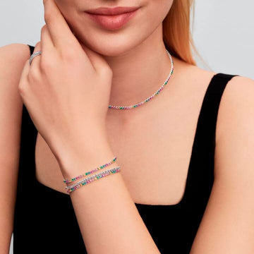 Bracciale tennis Pandora con cristalli colorati