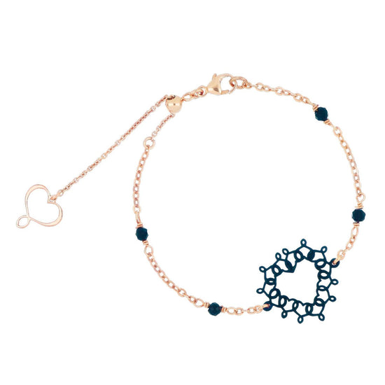 Bracciale donna Maman et Sophie Cuore Sacro in argento rosé cuore e spinello BRBET2SP-1