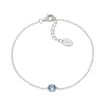Braccialetto catena Amen Lady donna in argento rodiato con zircone azzurro BRCIPBBACZ-1