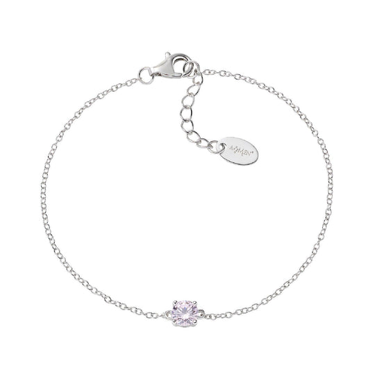 Braccialetto catena Amen Lady donna in argento rodiato con zircone rosa BRCIPBBROZ-1