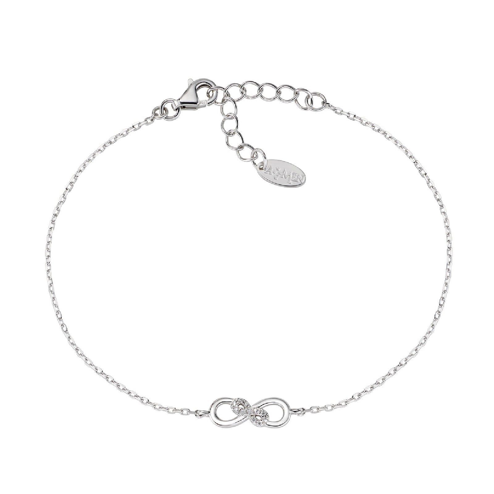 Bracciale donna Amen Amore in argento con due infiniti e zirconi BRININBBZ-1