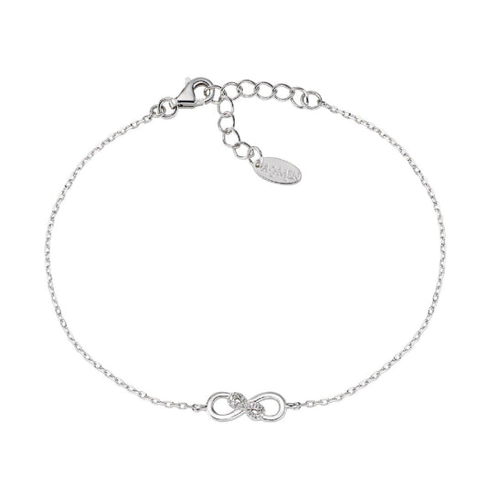 Bracciale donna Amen Amore in argento con due infiniti e zirconi BRININBBZ-1