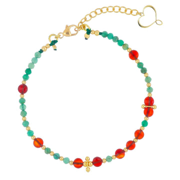 Bracciale donna Maman et Sophie Mia Africa argento oro smeraldi e corniole BRISF2SMCO-1