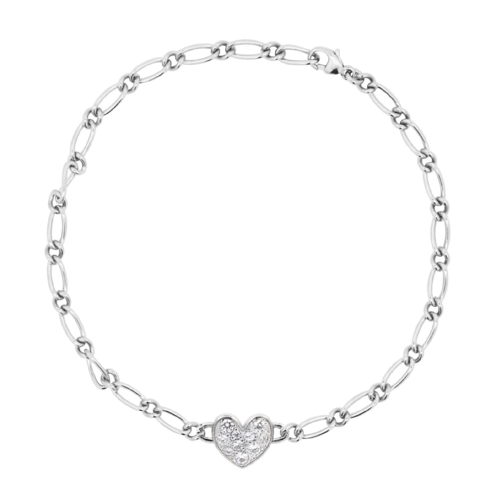 Bracciale donna Rue Des Mille Shapes in argento cuore di zirconi BRZ-020-M1-CUO-RH-1