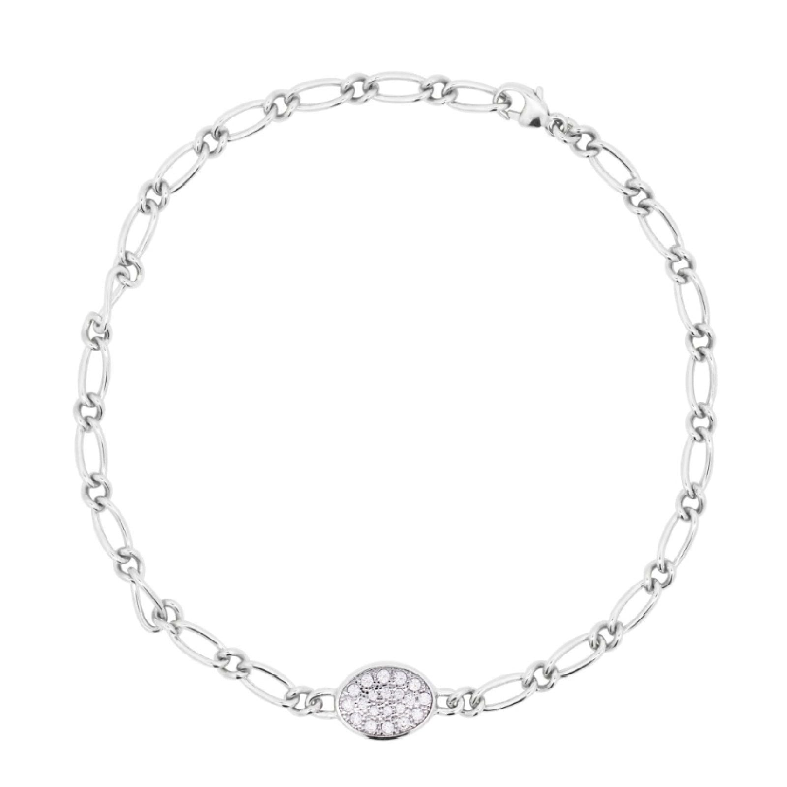 Bracciale donna Rue Des Mille Shapes in argento ovale di zirconi BRZ-020-M1-OV-RH-1