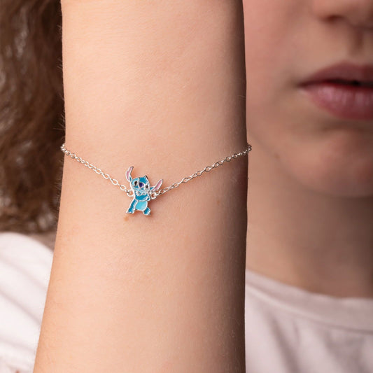 Bracciale a catena Disney Stitch bambino/a argento con Stitch centrale BS00094SL-65-CS-2
