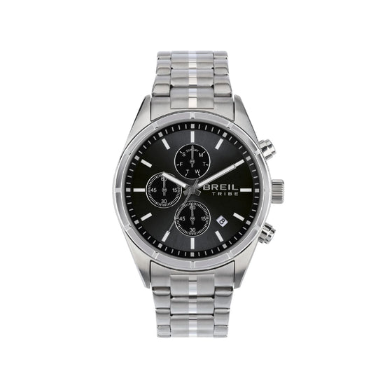Orologio cronografo Breil Captain in acciaio quadrante nero MISURA UNICA