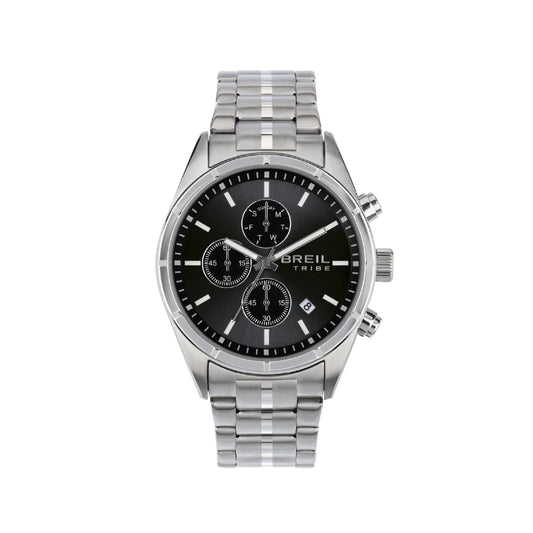 Orologio cronografo Breil Captain in acciaio quadrante nero MISURA UNICA