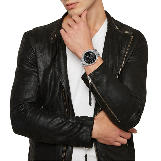 Orologio cronografo Breil Captain in acciaio quadrante nero MISURA UNICA