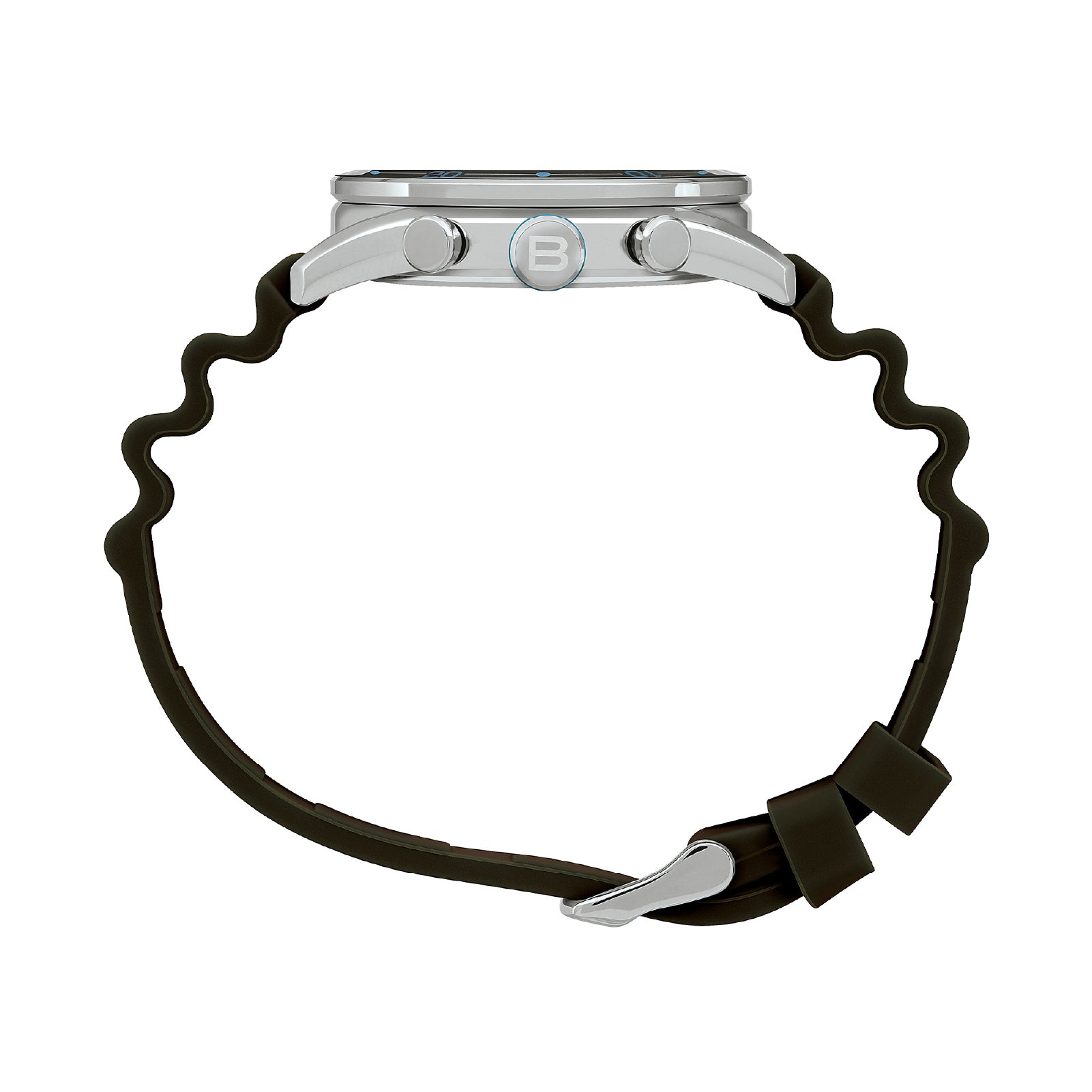 Orologio crono uomo Breil Score cassa in acciaio e silicone, quadrante nero e dettagli azzurri 43 mm MISURA UNICA