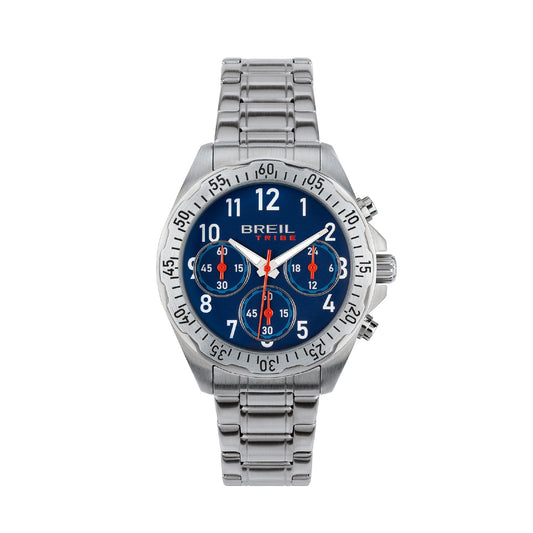 Orologio crono uomo Breil in acciaio quadrante blu 37mm MISURA UNICA