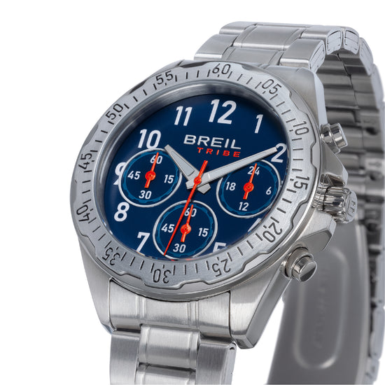 Orologio crono uomo Breil in acciaio quadrante blu 37mm MISURA UNICA