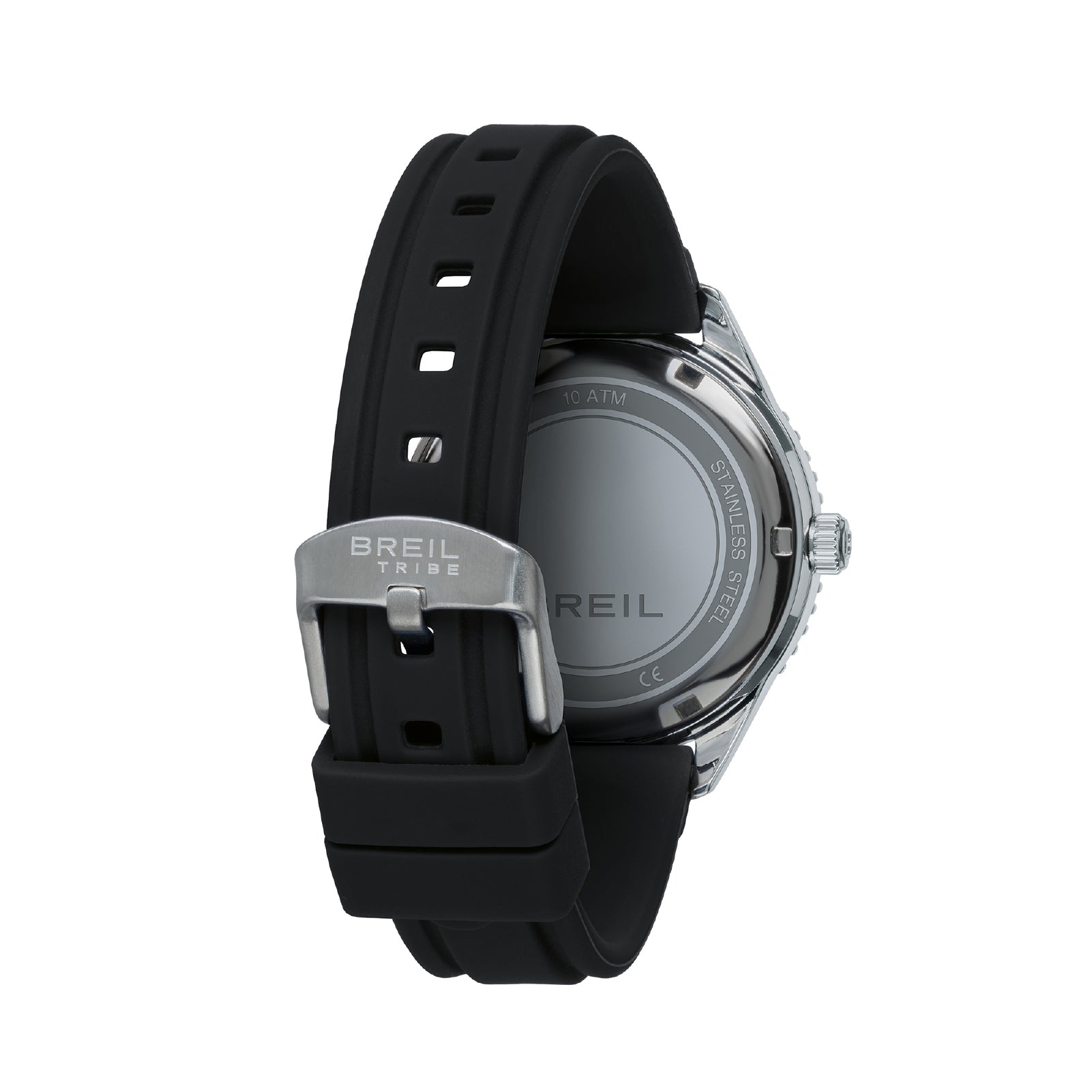 Orologio uomo Breil in acciaio con cinturino silicone nero MISURA UNICA