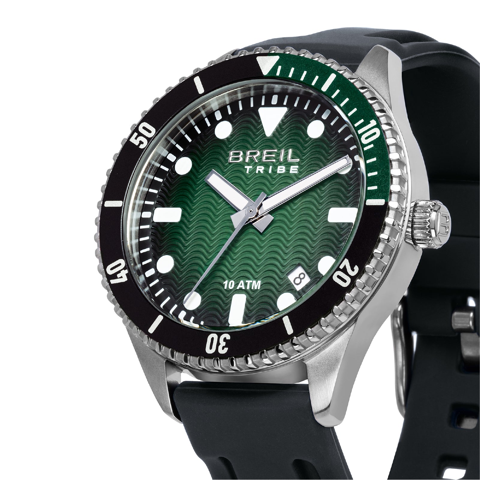 Orologio uomo Breil in acciaio con cinturino silicone nero MISURA UNICA