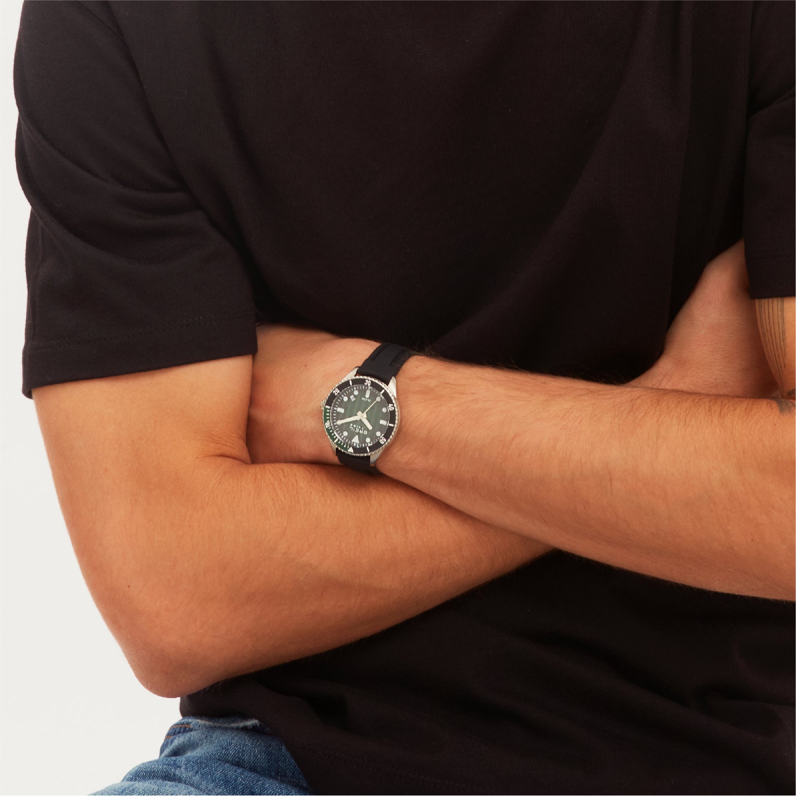 Orologio uomo Breil in acciaio con cinturino silicone nero MISURA UNICA