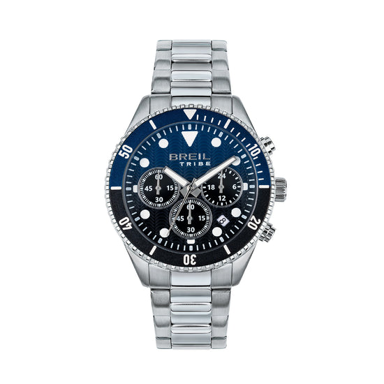 Breil Orologio Uomo Deep - Quadrante Argento, Bracciale Acciaio Inossidabile, Movimento Quarzo 3H, Design Italiano