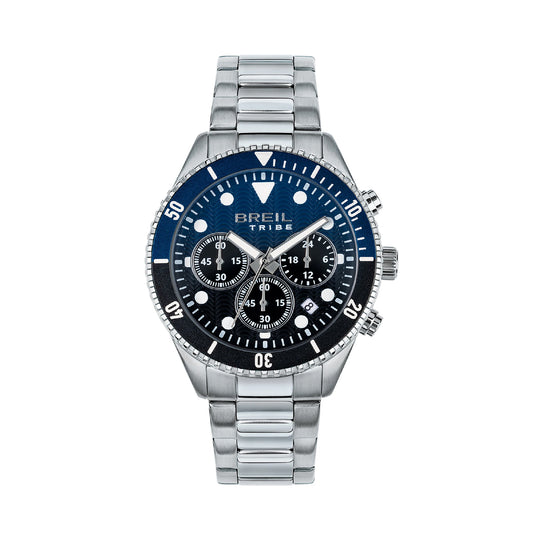 Orologio crono uomo Breil in acciaio quadrante blu e nero MISURA UNICA