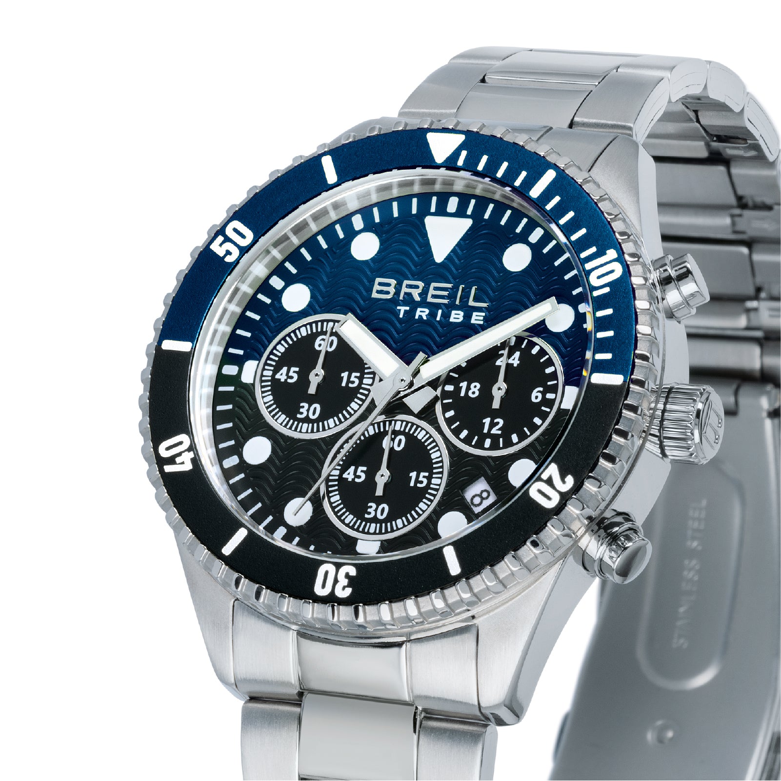 Orologio crono uomo Breil in acciaio quadrante blu e nero MISURA UNICA