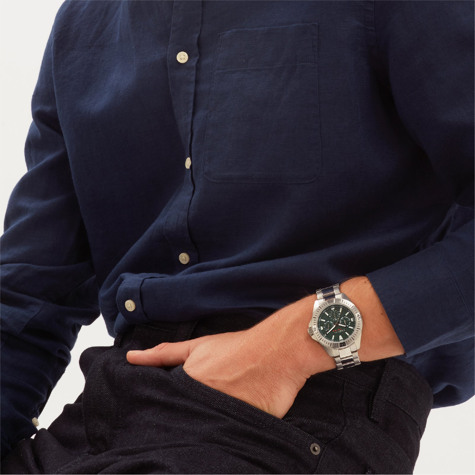 Orologio multifunzione Breil in acciaio con quadrante verde MISURA UNICA