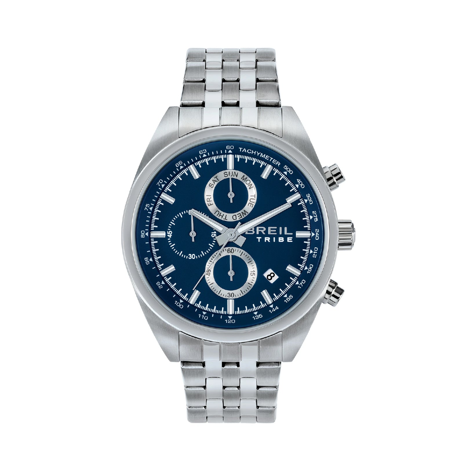 Orologio crono da uomo Breil in acciaio con quadrante blu MISURA UNICA