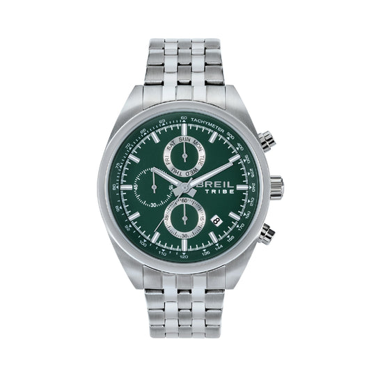 Orologio crono uomo Breil in acciaio con quadrante verde MISURA UNICA
