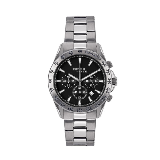 Orologio crono uomo Breil in acciaio quadrante nero 43mm MISURA UNICA