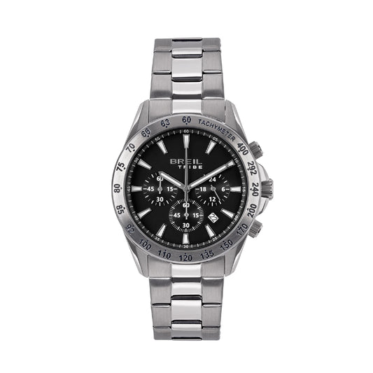 Orologio crono uomo Breil in acciaio quadrante nero 43mm MISURA UNICA