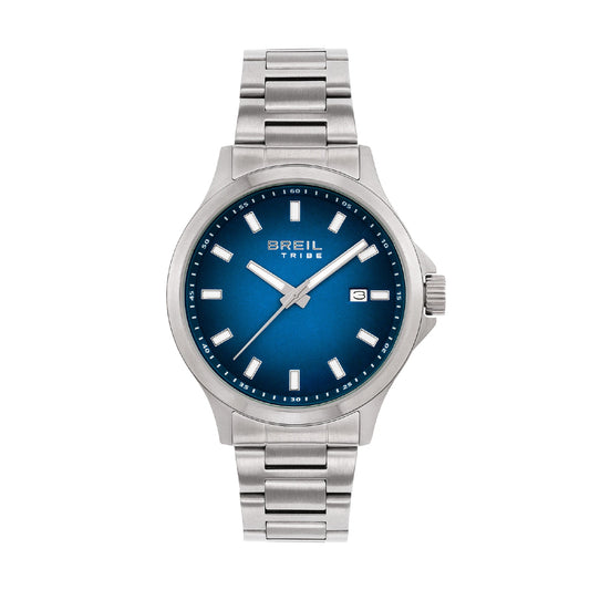 Orologio solo tempo uomo Breil Kai in acciaio con quadrante sfumato blu 41 mm MISURA UNICA