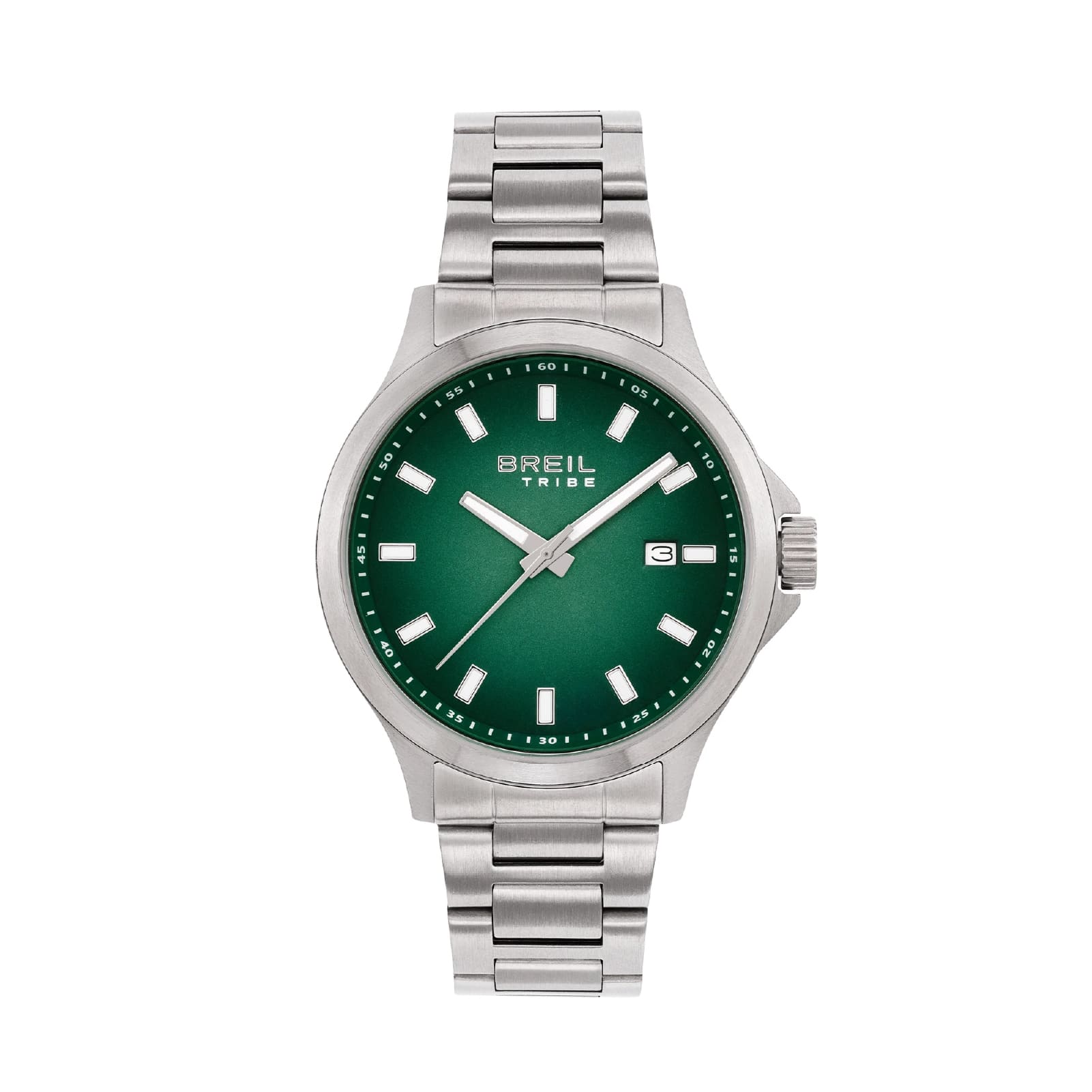 Orologio solo tempo uomo Breil Kai in acciaio con quadrante sfumato verde 41 mm