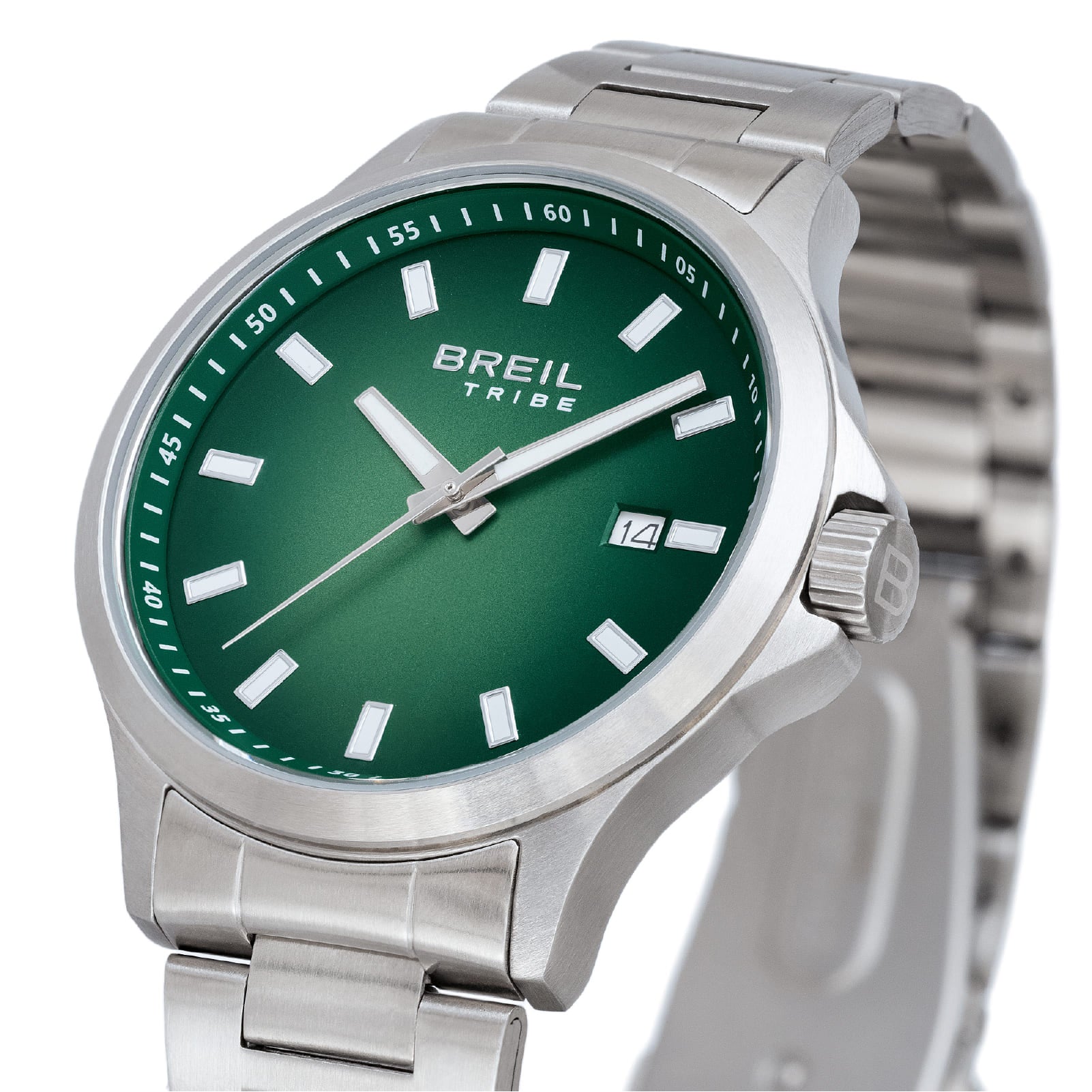 Orologio solo tempo uomo Breil Kai in acciaio con quadrante sfumato verde 41 mm