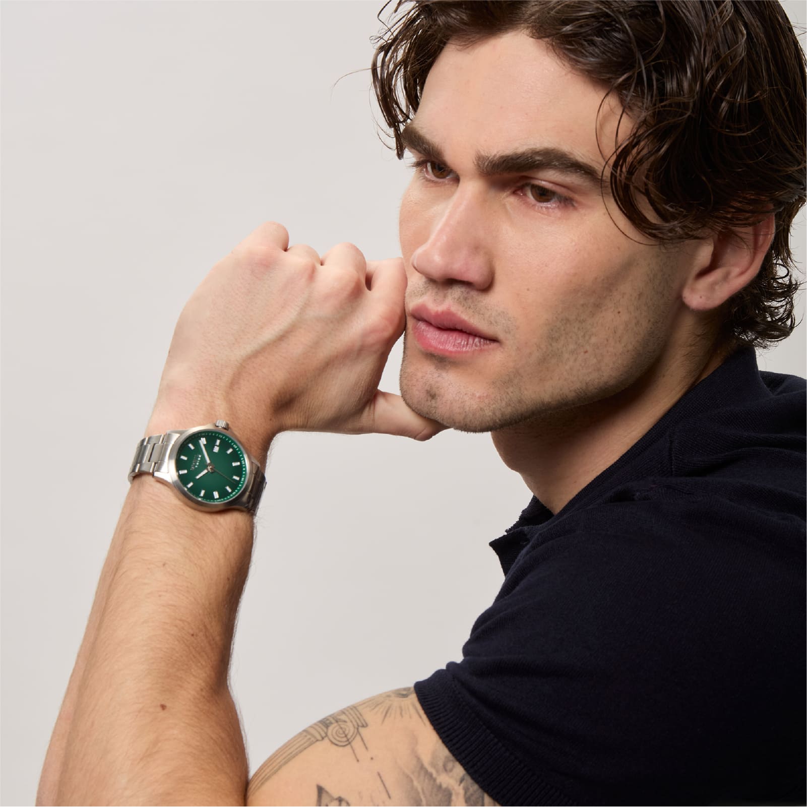 Orologio solo tempo uomo Breil Kai in acciaio con quadrante sfumato verde 41 mm