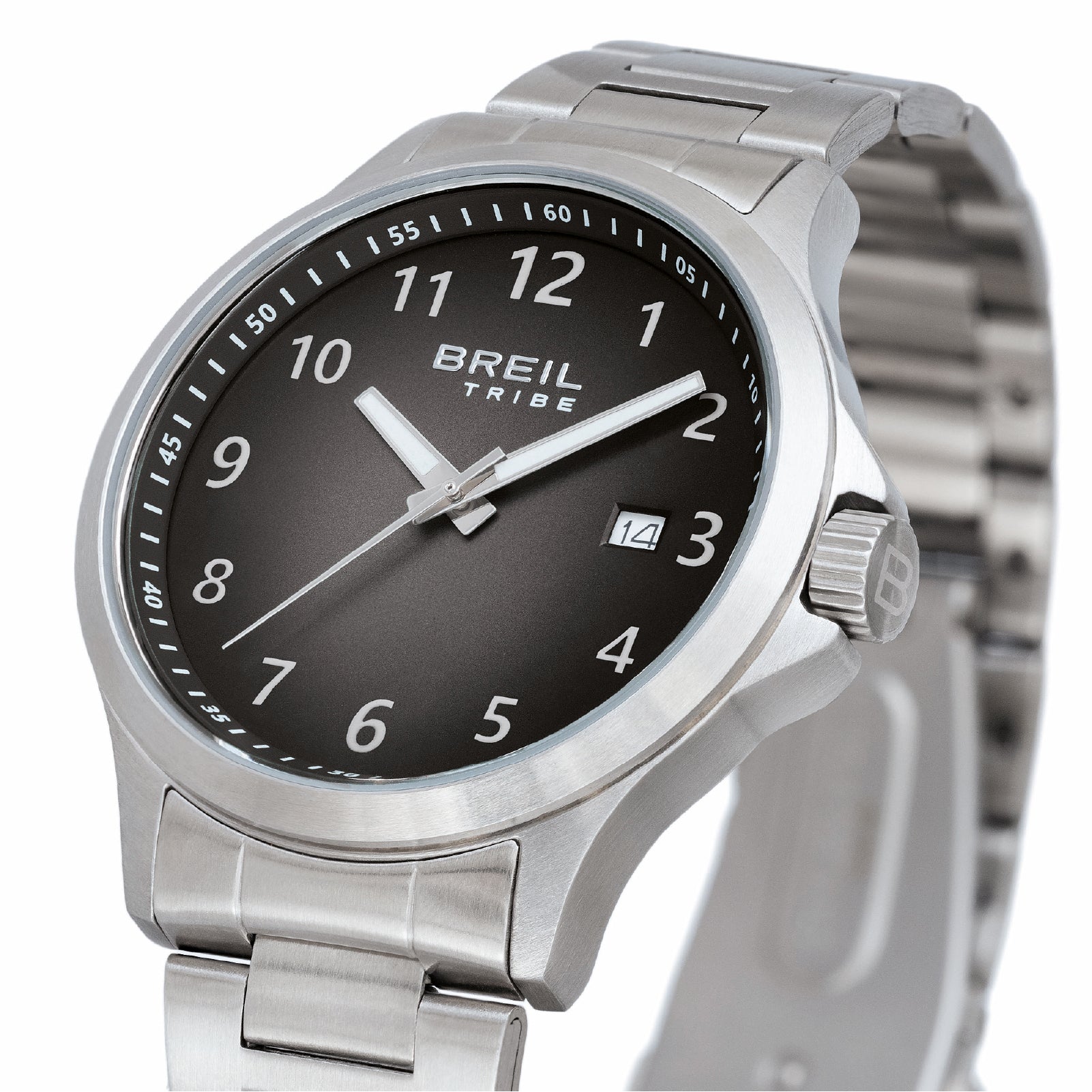 Orologio solo tempo uomo Breil Kai in acciaio con quadrante sfumato antracite 41 mm MISURA UNICA