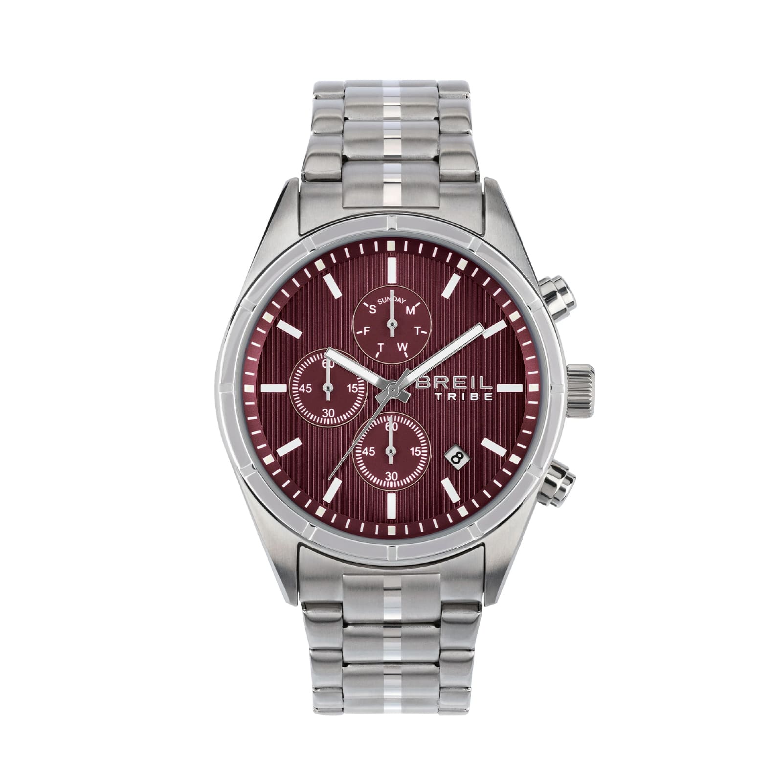 Orologio cronografo Breil Captain acciaio quadrante bordeaux MISURA UNICA