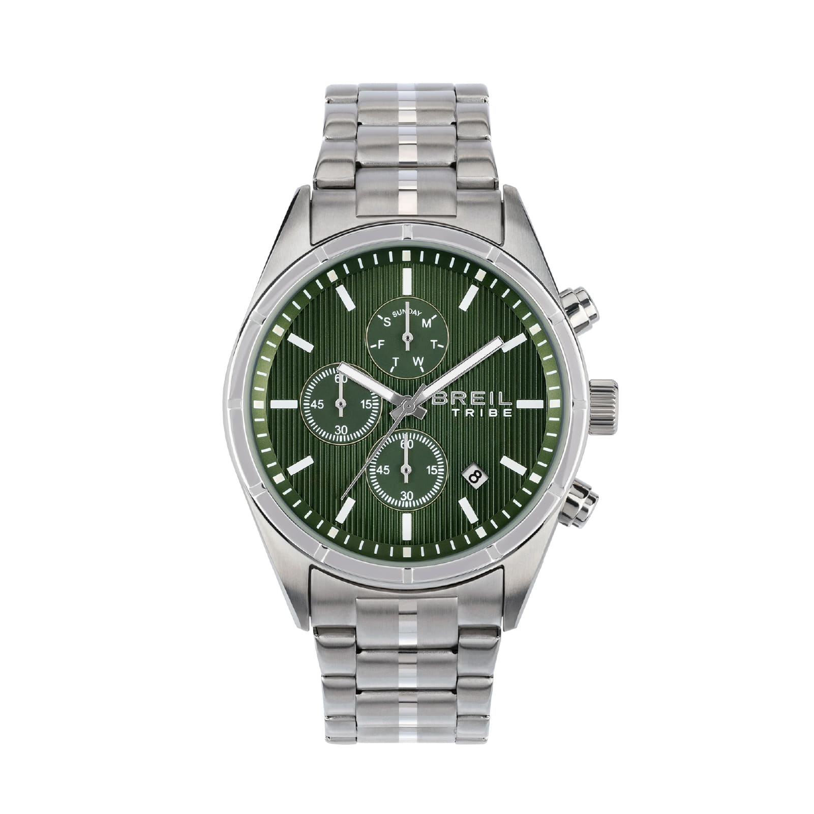 Orologio cronografo Breil Captain in acciaio quadrante verde MISURA UNICA